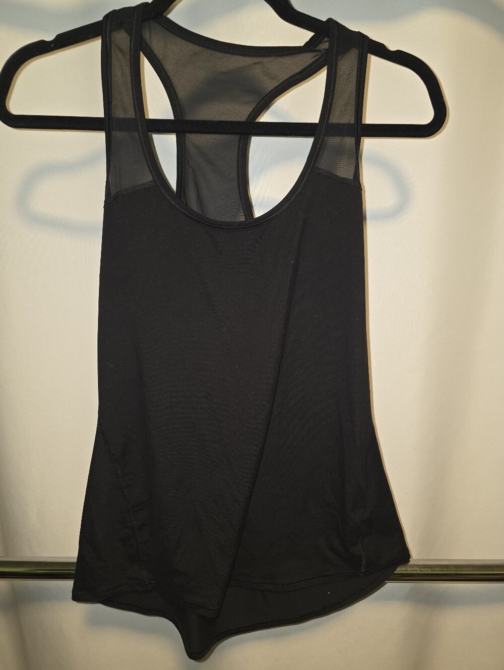 Athleta Black Mesh Racerback Tank Top